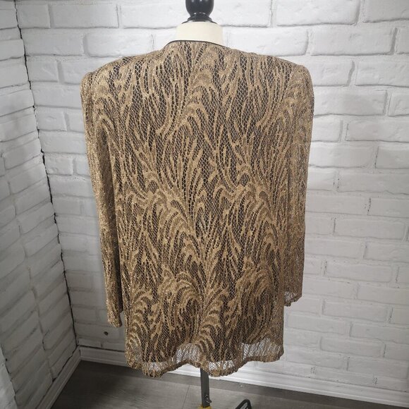 Vintage Tradition Ladies Size 16 Gold & Black Made in Canada Button Front Tunic - Picture 2 of 9